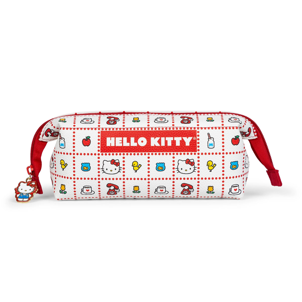 Meet your new favorite stationery essential! Featuring a vibrant, retro-inspired Hello Kitty pattern, this perfectly sized pouch is the ideal home for your pens, pencils, and any other small stationery items. The smooth-glide zipper keeps everything secure, but the true showstopper is the irresistible Hello Kitty-shaped zipper charm! Whether you’re a student, a Hello Kitty fan, or just looking to add a touch of fun to your organization, this pouch is a total game-changer.&nbsp;

© 2025 SANRIO CO., LTD. Used
