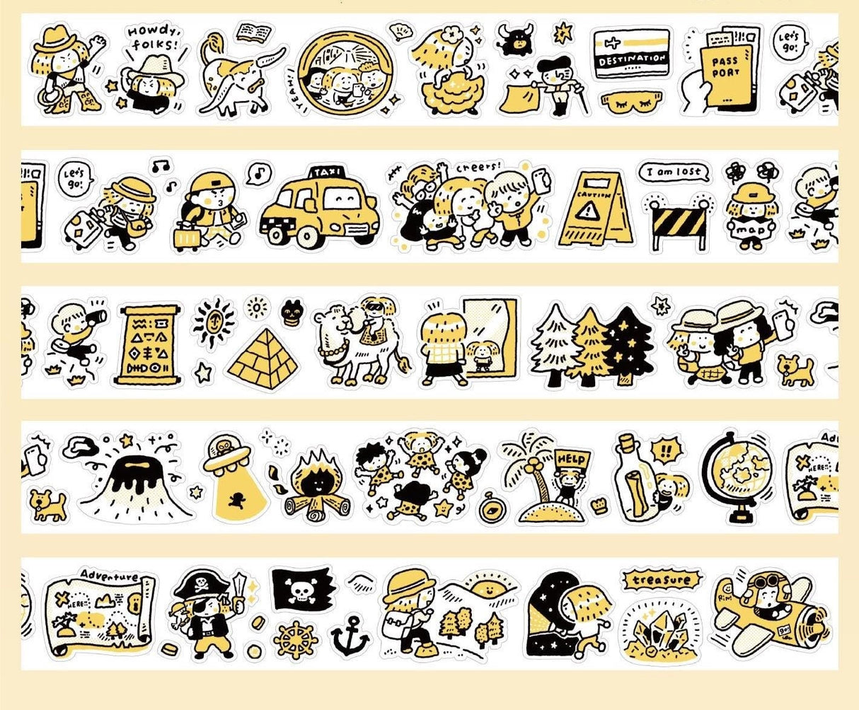 Our Adventure Kisscut Washi Tape is filled with travel-inspired illustrations - think mountains, maps, compasses, and little discoveries waiting to be made.

The kisscut design lets you peel off individual pieces with ease, no scissors needed. Perfect for travel journals, scrapbooks, planners, and capturing every step of your journey. Tape your story.