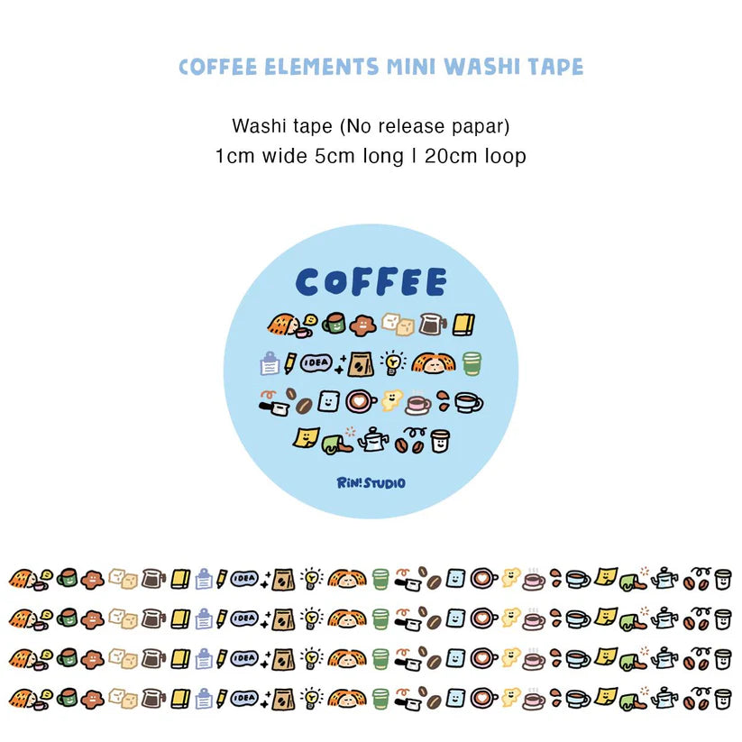 Coffee Mini:

Are you a coffee lover, would you say no to a beautiful latte? Or you are more like a cold brew person? Or you just like it simple and black.

Here we have the coffee mini washi tape, it brings you all the elements related to coffee.
 My dear coffee lovers, what are you waiting for?
