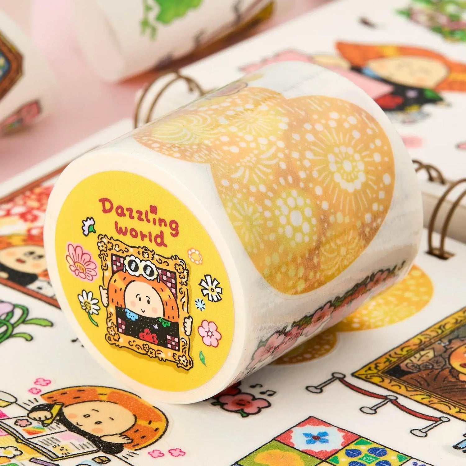 Step into a world that shimmers. Our Dazzling World Kisscut Washi Tape features dreamy illustrations with a sparkle / bling finish - catching the light with every angle for a touch of everyday magic. 

 The kisscut design lets you peel off individual pieces effortlessly, no scissors required. Perfect for planners, journals, scrapbooks, and adding a little extra shine to anything you create. 

 Peel. Stick. Sparkle. 


 Choose from the following products 
 .: Full Roll Washi Tape 

 Materials: 
 .: Die Cut W
