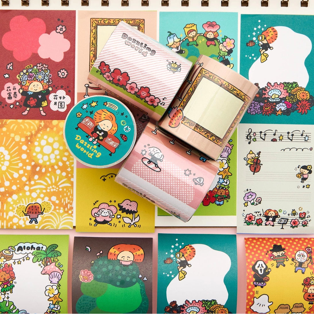  Bring a little sparkle to your notes. Our Dazzling World Writable Washi Tape features whimsical, light-catching illustrations on a smooth, writable surface - so you can jot down dates, labels, reminders, or tiny messages directly onto the tape. 

 Perfect for planners, journals, gift tags, and organizing with a touch of magic. 

 Write it. Stick it. Make it shine. 

 Choose from the following products 
 1. Washi Tape Full Loop 

 Materials: 
 Washi tape on release paper 

 SIZE: 
 Full roll: 45mm wide x 5m