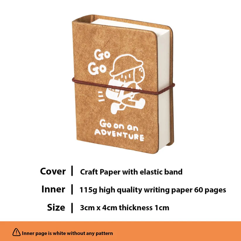 This probably is one of the cutest product our studio have ever made. The mini notebook can basically fit anywhere, and you can either write down some fun topics or put in some of the stickers in the notebook to show case your unique side.

Grab the mini notebook and show your own style!

1.2x 1.6 inches
Cover by kraft paper &amp; inner page by 115g high quality paper
60 blank pages