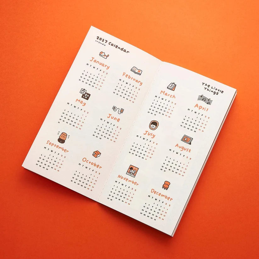 TN Size Monthly Planner · 48 pages Monthly, slim, and sized for a Traveler's Notebook - light enough to actually leave the house with you. For anyone who wants the plan without the weight. It's the little things that matter.