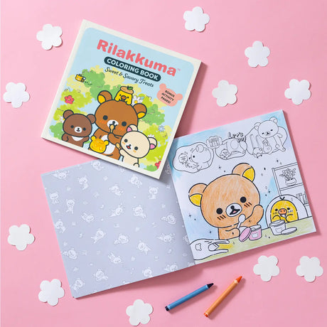 Join the lazy bear Rilakkuma and friends for an adorable coloring adventure full of sweet and savory treats, from berries and cakes to hamburgers and pizza. This book is one of the first in a new series of officially licensed Rilakkuma coloring books!

Rilakkuma, meaning “bear in relaxed mode,” is beloved worldwide for its irresistible kawaii cuteness. Now, for the first time, you can collect a series of cute and cozy coloring books featuring Rilakkuma, Korilakkuma, Chairoikoguma, Kiiroitori, and friends. T