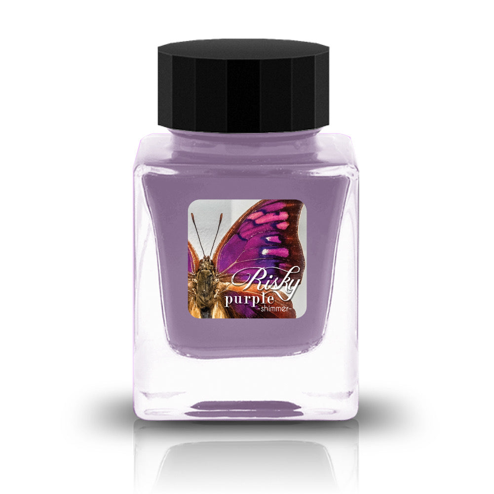 Risky Purple Shimmer captures that fleeting moment between hesitation and possibility. Soft lavender washes bloom into vibrant orchid and berry-purple hues, while golden shimmer scatters across the page like a trail of stars. Dreamy, romantic, and endlessly enchanting, it is an ink for bold ideas, spontaneous adventures, and beautiful outcomes that couldn't have been predicted.