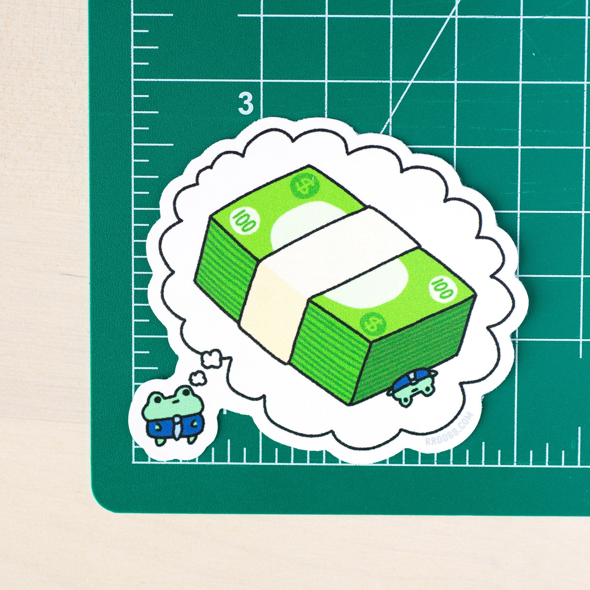 Dream of bigger monies.

Printed on premium, durable weatherproof vinyl. Great for planners, bullet journals, laptop, water bottles, anywhere!

This is a 3 x 2.75" sticker.