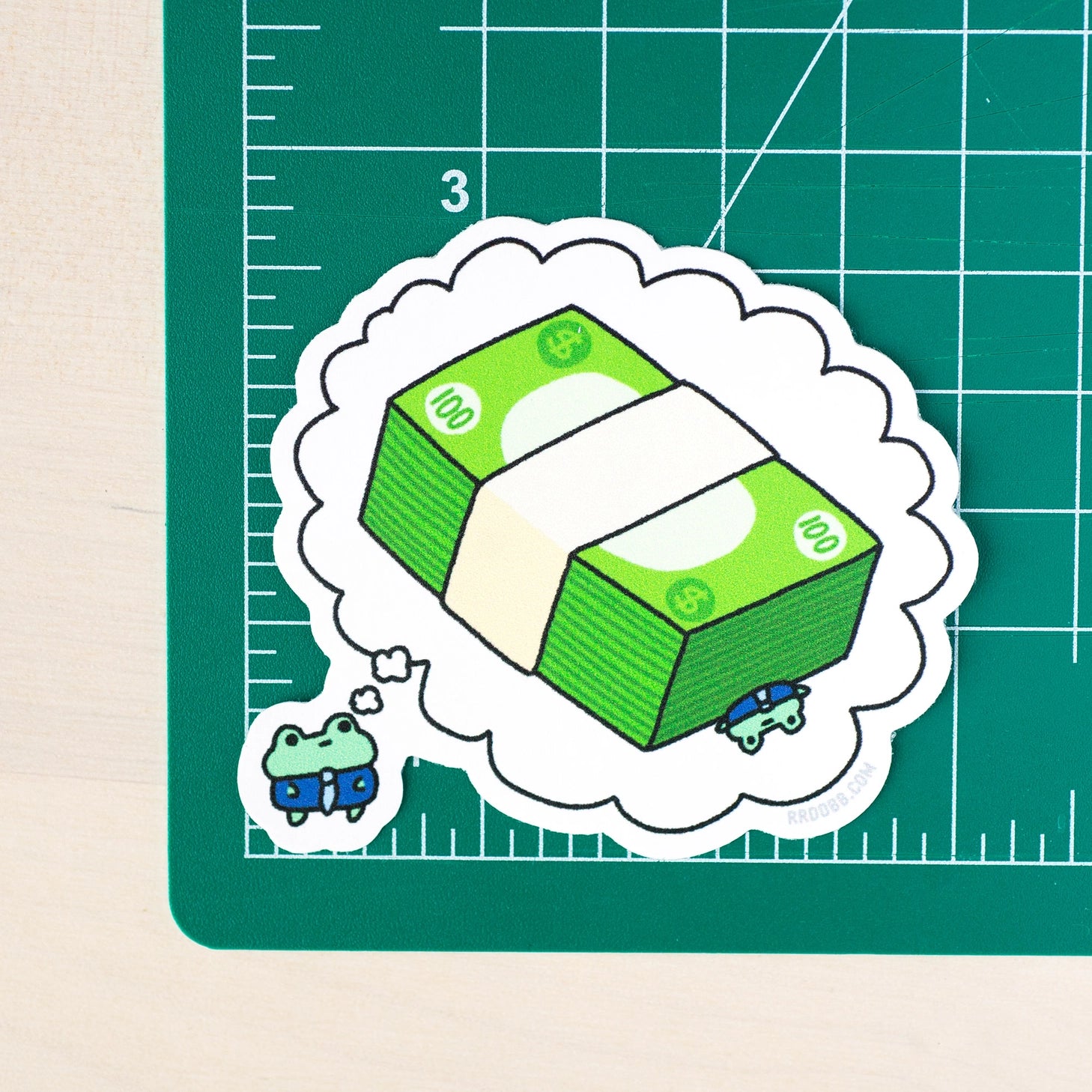 Dream of bigger monies.

Printed on premium, durable weatherproof vinyl. Great for planners, bullet journals, laptop, water bottles, anywhere!

This is a 3 x 2.75" sticker.