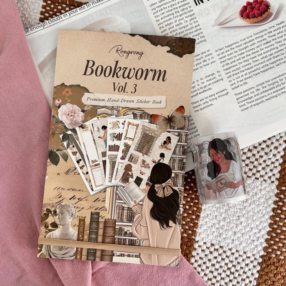 Immerse yourself in the light academia aesthetic, where the beauty of reading and the elegance of learning are romanticized. "Rongrong's Bookworm Vol. 3" is more than just a sticker book; it's an invitation to romanticize your life and reading habits, to find joy in the quiet moments spent between the pages of a book.

This sticker pack&nbsp;has 24 pages of hand-drawn planner stickers including:

12 pages of functional paper planner stickers
12 pages of transparent decorative stickers