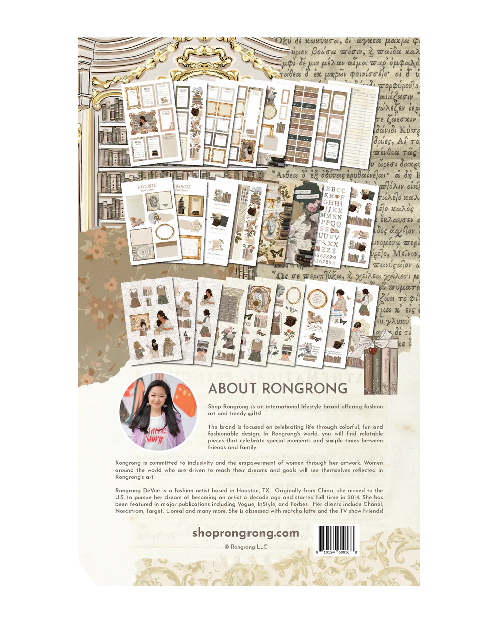 Immerse yourself in the light academia aesthetic, where the beauty of reading and the elegance of learning are romanticized. "Rongrong's Bookworm Vol. 3" is more than just a sticker book; it's an invitation to romanticize your life and reading habits, to find joy in the quiet moments spent between the pages of a book.

This sticker pack&nbsp;has 24 pages of hand-drawn planner stickers including:

12 pages of functional paper planner stickers
12 pages of transparent decorative stickers