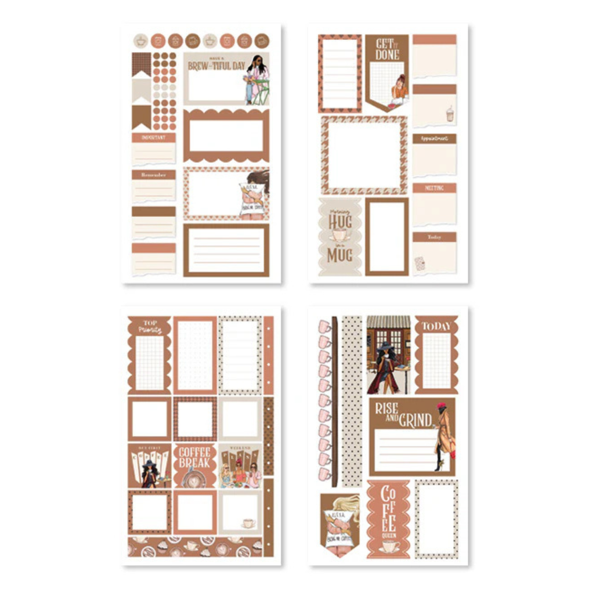 Rongrong Sticker Book - Coffee Queen

Get ready to wrap yourself in a warm hug with every sip of coffee! Introducing the Coffee Queen sticker book by Rongrong DeVoe. ☕️

Filled with 24 pages of premium hand-drawn stickers featuring adorable coffee lover fashion illustrations. From functional appointment trackers to cute coffee shop settings, this sticker book has it all. 😍

Show your love for the world's best drink and decorate your planner or notebook with these gorgeous stickers. Don't wait, grab your co