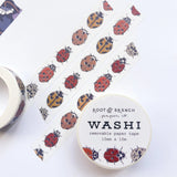 Our ladybugs washi is a lightweight decorative tape printed on mulberry paper. It is removable and leaves no residue, making it perfect for scrapbooking, stationery, crafts and more.