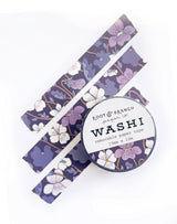 Our violets floral washi is a lightweight decorative tape printed on mulberry paper. It is removable and leaves no residue, making it perfect for scrapbooking, stationery, crafts and more.