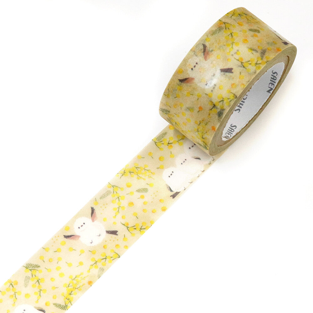 Bring a touch of gentle springtime charm to your crafts with this beautifully illustrated washi tape featuring the beloved Shima Enaga, Japan’s famously fluffy long‑tailed tit bird. Paired with soft yellow mimosa blossoms, this design captures a warm, cheerful atmosphere perfect for brightening planners, journals, scrapbooks, and handmade cards.