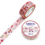 This adorable washi tape celebrates pandas in all their sweet, gentle charm, styled with a touch of Chinese flair. Each panda appears in soft watercolor strokes, paired with delicate motifs that give the design a warm, cultural whimsy. The translucent Japanese paper enhances the artwork’s airy glow, making the pandas look as if they’re quietly wandering across your page.
