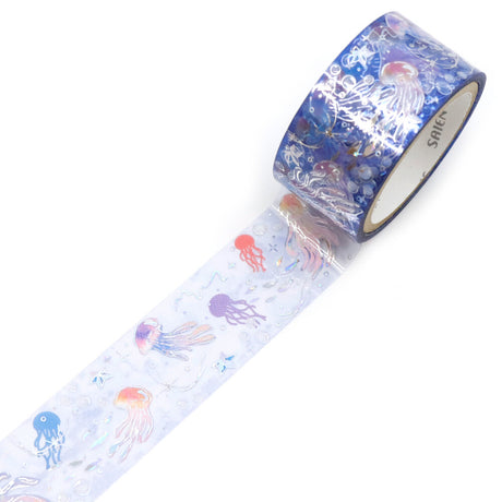 The clear material allows the jellyfish to blend seamlessly with any background, making it perfect for decorative borders, layering, collage, and adding a gentle ocean mood to your pages.
