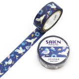 Set sail on a tiny seaside adventure with this charming washi tape featuring watercolor seagulls dressed in sailor outfits. Each little bird looks ready to embark on a breezy voyage, striped shirts, jaunty hats, and gentle ocean‑blue accents bringing a playful maritime spirit to the design. The translucent texture of Japanese paper gives the artwork a soft, airy glow, making the tape feel light and full of seaside charm.