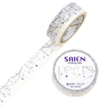 A strand of watercolor stars drifts across this washi tape like a tiny night sky strung on a ribbon. Soft blues, gentle yellows, and translucent Japanese paper create a dreamy glow, each star shimmering as if caught in mid‑twinkle. The delicate garland design feels light, festive, and full of quiet magic, perfect for adding a celestial touch to journals, planners, gift wrapping, and handmade cards.