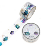 Capture a little piece of the night sky with this enchanting Starry Sky Bottle Clear Tape from SAIEN. Designed on a transparent base, this tape features tiny glass bottles filled with stars, constellations, and shimmering celestial motifs. The clear material lets the artwork float beautifully over any background, creating a soft, magical glow on planners, journals, and craft projects.