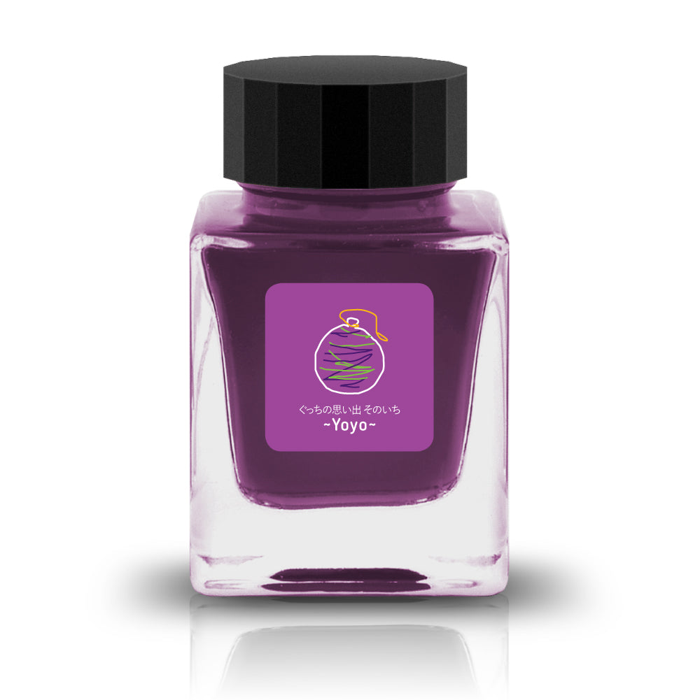 ぐっちの思い出 01 Yoyo&nbsp;Ink

The Sura &amp; Gucchi Collection is a collaboration with 2 ink masters who developed the color palette and are known for unique and vibrant colors. These inks are a tribute to the unique ink making styles within their community.&nbsp;

RGB: 158, 71, 154
Purple with green sheen

30ml
