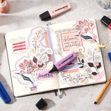 The STABILO BOSS ORIGINAL NatureCOLORS Wildflower highlighter impresses with modern colours and a subtle luminosity that makes any document or study material special. The four colours—ultramarine blue, burgundy red, gray-violet, and rouge—are ideal for anyone who wants to incorporate trendy colors from interior and fashion design into their stationery.&nbsp;

The iconic chisel tip delivers two line widths in a single marker: 2 mm for precise underlining and 5 mm for broad highlighting, making it equally cap