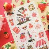 STICKII - Berry Patch Cottage Sticker Sheet

🏡🌼 Wander into @karen.illustrator’s strawberry-filled set, where tiny houses sit beneath berry-laden branches and sweet treats sparkle under starry skies. Bees buzz between blossoms, teacups overflow with fruit, and little trinkets feel plucked from a magical countryside market. Juicy and whimsical, this charming sheet is bursting with strawberry magic. Art by: @karen.illustrator

Top Coating: Gold Foil
Adhesive Layer: Paper
Backing Layer: Paper
6.69" x 3.54".
