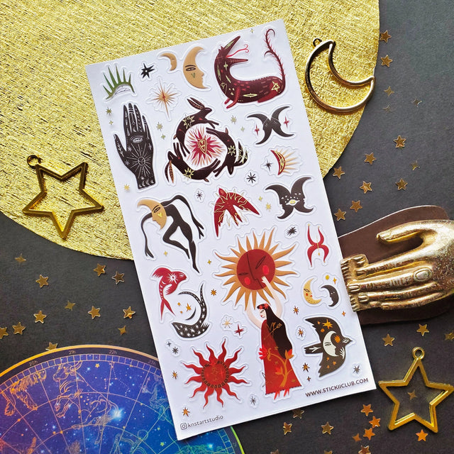 🎇💫 In @knstartstudio’s magical solstice, the sun and moon don’t just rise and set, they dance, boogie, and weave their own tall cosmic tales. With mystical creatures, dreamlike moon spirits, and radiant suns, this set is a celebration of that rare moment when light and darkness meet, mingle, and spark a little mischief.