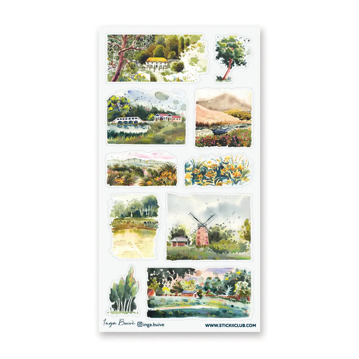 🌿🎨 Bathed in sunlight and soft colors, @inga.buive’s watercolor landscapes feel like peaceful afternoons stretched across the page. From quiet rivers and blooming meadows to windmills, trees, and distant hills, each scene is painted with loose, expressive strokes that let the light do the talking. Gentle, airy, and full of movement, this collection captures the beauty of places that linger in memory long after you’ve left them.