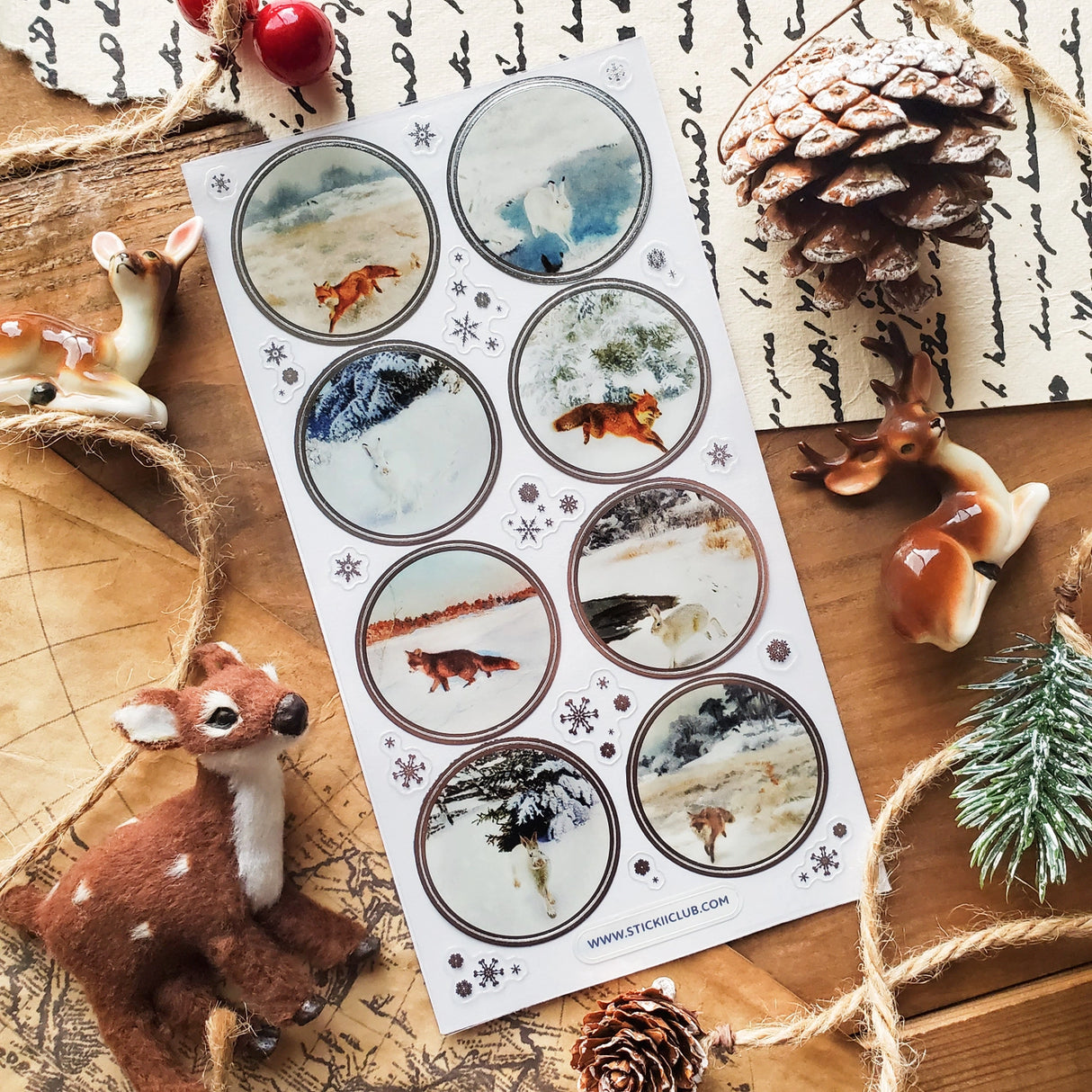 STICKII Through the Snow Seals Sticker Sheet

🦊🐇 Step into a storybook winter! This set captures quiet moments in nature — glistening snow, icy streams, and the soft stillness of a woodland blanketed in white.