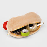 Store stationery or other small items 
Plush hot dog shaped case with gold zip. Store your belongings in style by filling your hot dog bun full. Yum!

Plush Zip Pouches designed and made by SuckUK
Juicy, tasty, sweet and sour. And very cute. Stuff your stuff into something soft, and squishy. Delicious looking plush zip pouches look like foodie treats but instead of calories, they hold your everyday essentials. From cheesy slices to sickly treats, each pouch is designed to be irresistible and practical. Perf