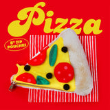 Store stationery & small items.
Plush pizza shaped case with gold zip. Store your belongings in style by tucking them into this slice of delicious pizza. Yum!

Plush Zip Pouches designed and made by SuckUK
Juicy, tasty, sweet and sour. And very cute. Stuff your stuff into something soft, and squishy. Delicious looking plush zip pouches look like foodie treats but instead of calories, they hold your everyday essentials. From cheesy slices to sickly treats, each pouch is designed to be irresistible and practi