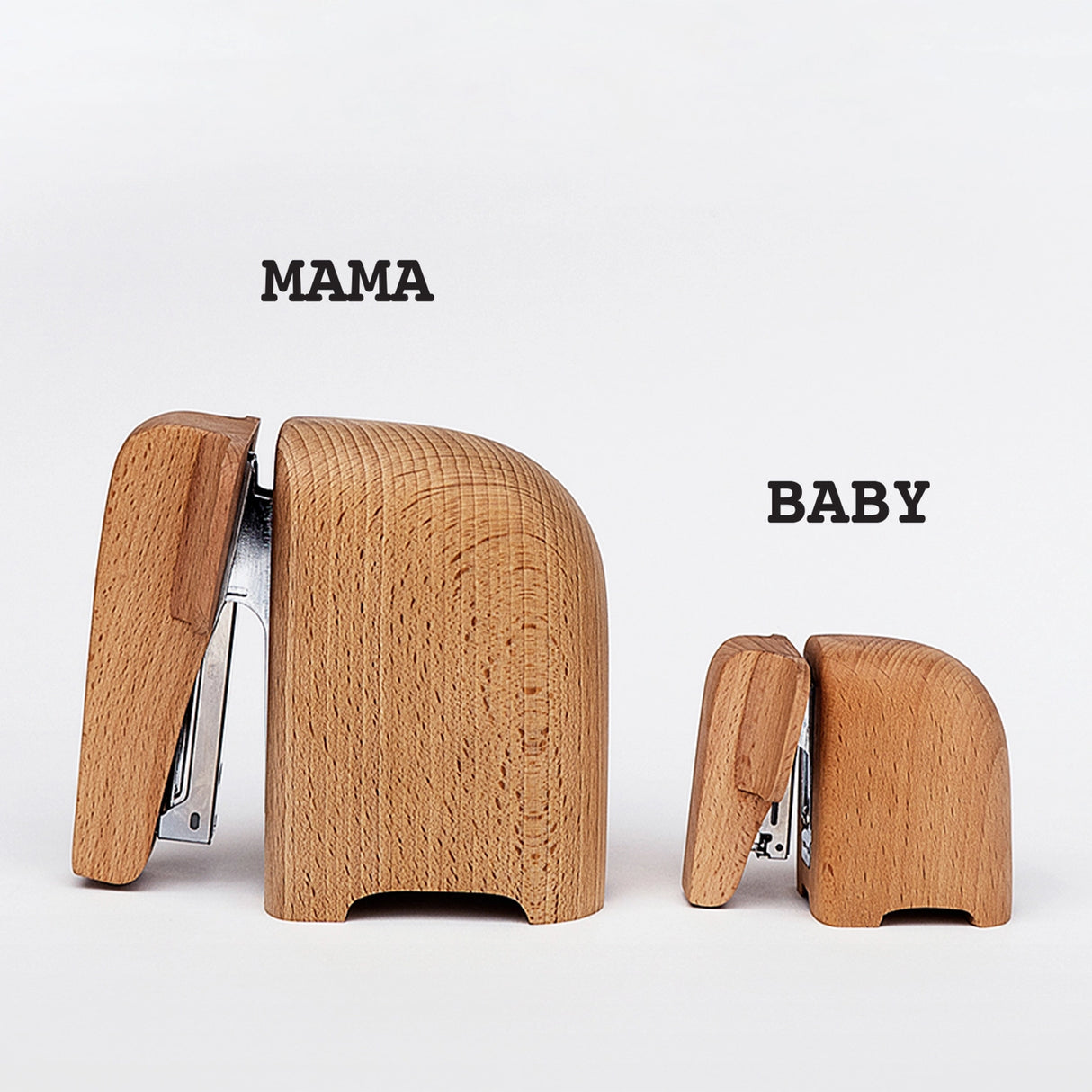 SUCK UK Wooden Elephant Stapler - Small (Baby)

Charming elephant shaped wooden staplers. Bring some character to your desk. Stands proudly upright and adds instant personality to your workspace, practical and sculptural. Made from sustainably grown beech wood. Presented in simple kraft card boxes. Accessories for people who care what their environment looks like. And perhaps a reminder to care about the environment at large?

Baby: Mini Staples No.10 (10/4mm)
Made from sustainably grown beech wood.
Stapler