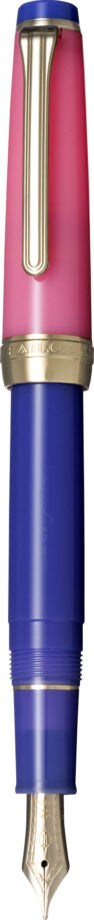 Sailor Professional Gear Slim Fountain Pen - Spring Sky is inspired by the literary work "The Pillow Book" of Japanese author Sei Shonagon.

“In Spring the early morning Sky is the most beautiful sight!
As the morning sunlight ‘creeps’ slowly over the hills, their outlines are colored a pinky red and wisps of purplish clouds trail over them.”

Pro Gear Slim size
14k gold nib
Includes 2 proprietary black ink cartridge and 1 converter