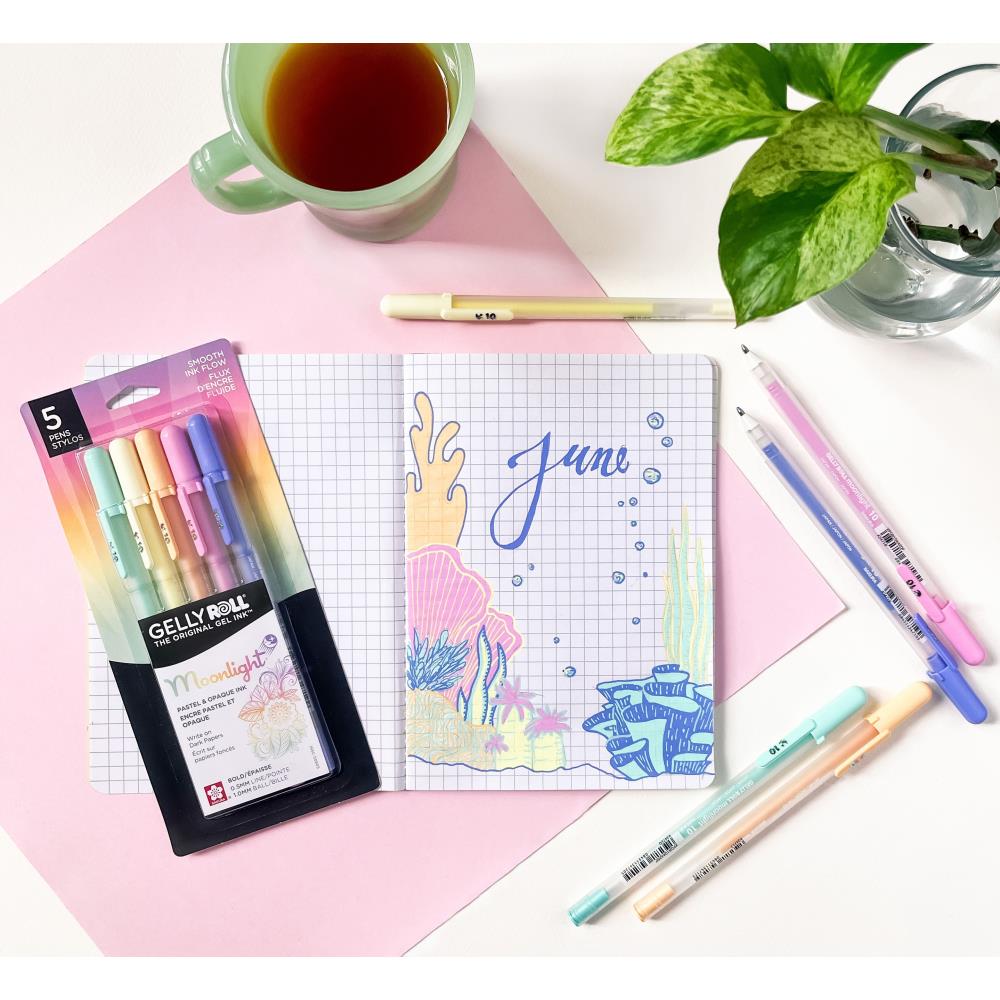 Juego de 10 bolígrafos Gelly Roll Moonlight Bold, paquete de 5 