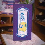 Sakuradragon - Sakura Street Ink A5 Slim Notebook

Feed Me dino knows that you think he is cute but he wants your to actually use this notebook when you buy it.

Dimensions: 4.25in x 8.25in (Same as standard Traveler's notebook inserts)
Paper: Double-sided offset paper
Pages: 64

Message from sakuradragon:&nbsp; I've tested with my own inks and pens and there is no bleeding or feathering. There is minimal ghosting except with extremely dark/heavy inks that may bleed through.