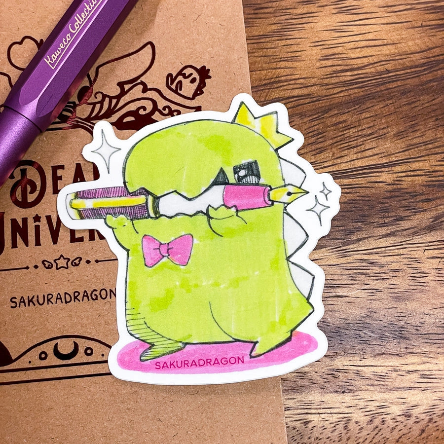 Feed Me Dino has extra fine and expensive taste. Of course he does.

Dimensions:&nbsp;

3in x 3in

Material

Vinyl w/ Matte Finish