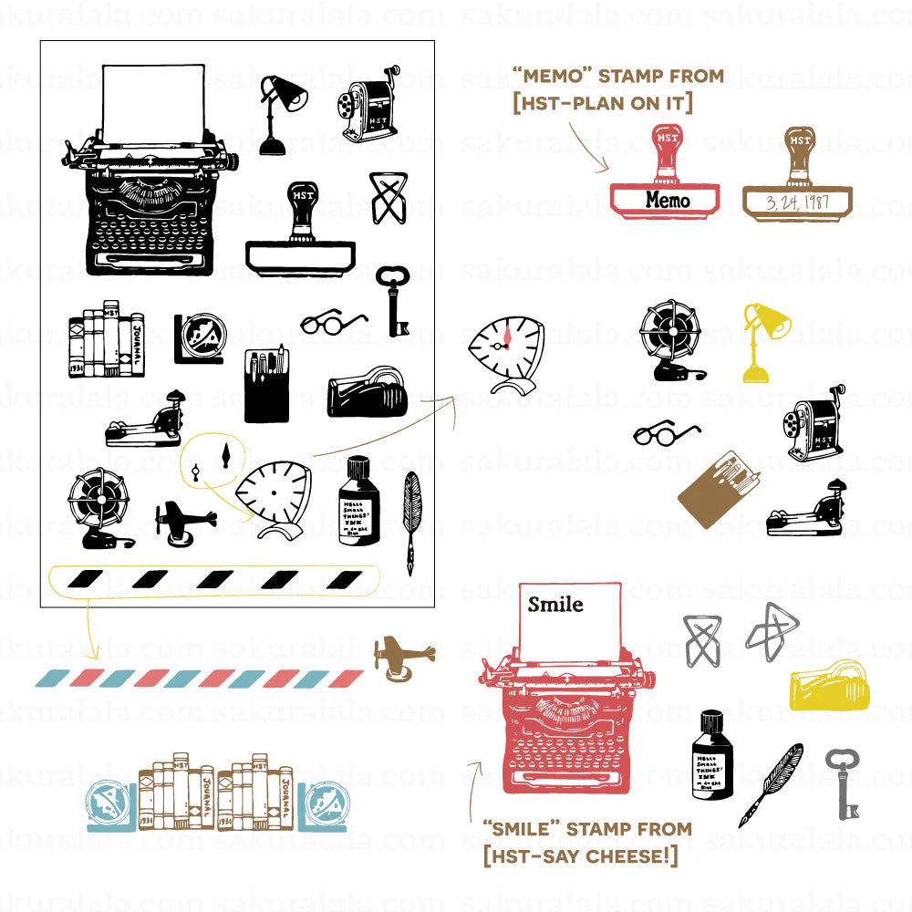 Need a little flavor to your style or possibly some small inspiration?&nbsp;Then the&nbsp;HST™ On My Desk Collection&nbsp;Stamps&nbsp;will be perfect for you. HST is where the details matter!!!

Product: Clear stamp
Size: Approximately 4 x 6 inches