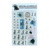 A clear stamp created in collaboration with Paper Plant Co. "Vincent's Months + Numbers". This is a set of date and number stamps that are easy to use in your notebook. You can use it as you like, such as stamping the date on the masking tape pattern to make a label, or decorating envelopes and postcards with cut-out handles and postman stamps.