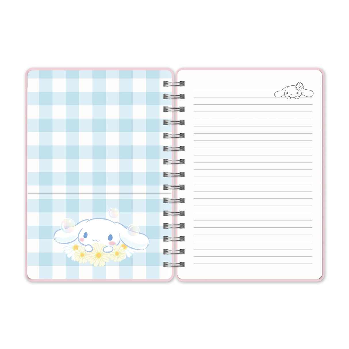 Let your ideas bloom with this Cinnamoroll™ Agatha Notebook! This spiral-bound journal features 208 lined pages, colorful reminder and tab stickers, and a double-sided pocket—perfect for planning, journaling, or gifting to any Sanrio stationery lover.
