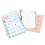 Let your ideas bloom with this Cinnamoroll™ Agatha Notebook! This spiral-bound journal features 208 lined pages, colorful reminder and tab stickers, and a double-sided pocket—perfect for planning, journaling, or gifting to any Sanrio stationery lover.