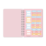 Let your ideas bloom with this Cinnamoroll™ Agatha Notebook! This spiral-bound journal features 208 lined pages, colorful reminder and tab stickers, and a double-sided pocket—perfect for planning, journaling, or gifting to any Sanrio stationery lover.
