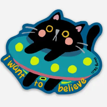 I Want To Believe Vinyl Sticker by ShangDaili

Only a true cat person would understand exactly how to capture a cats complex personality in a single image. ShangDaili is the perfect artist to represent all cat lovers with their wonderful art!
