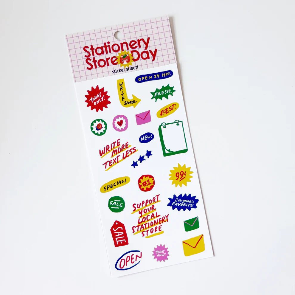 Stationery Store Day 2026

Vinyl sticker sheet with art by Karen Schipper.

25 individual stickers per sheet

Includes 1 sticker sheet.