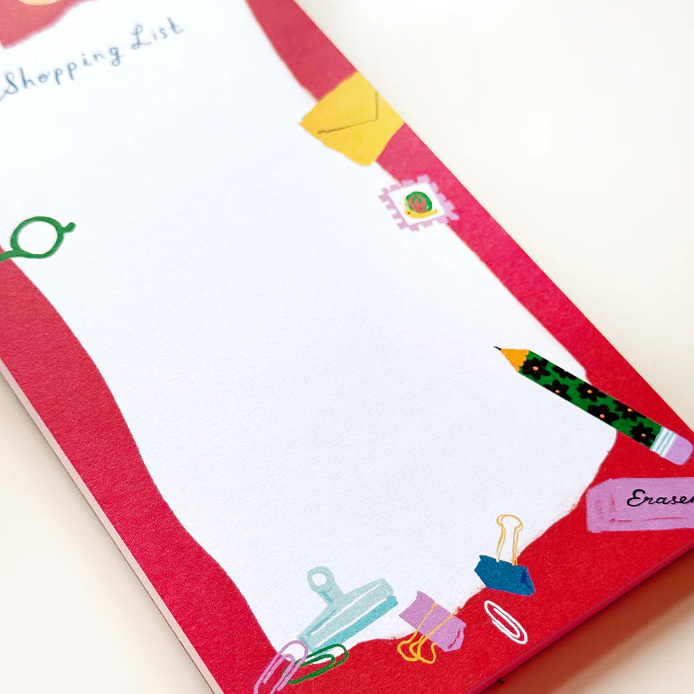 Stationery Store Day 2026

Fun long notepad with art by Karen Schipper.

4.25" x 8.75"
50 sheets
Cardboard backing.
Artwork property of Karen Schipper