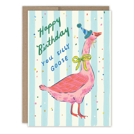 Silly Goose Birthday Card

Inside verse: May your year ahead be filled with fun and happiness

• Gold foil details
• Illustrated by Emily Taylor
• Size: A6, 4.5" x 6.25"
• Paired with a Kraft envelope
• Printed in the USA on beautiful FSC-certified 10% post-consumer waste recycled paper.

About The Artist: Emily&nbsp;Taylor&nbsp;draws and daydreams from her studio in a tiny town north of Toronto, Canada. Her work is best known for its feel of modern nostalgia, its painterly linework and joyful colors.&nbsp;