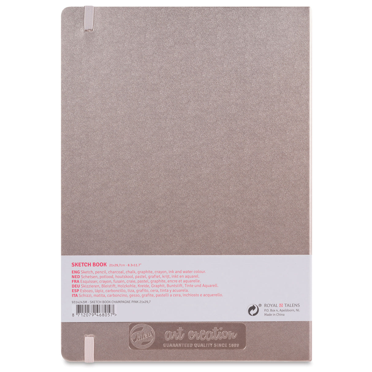 Cuaderno de bocetos 8,3" x 11,7" color champán rosado