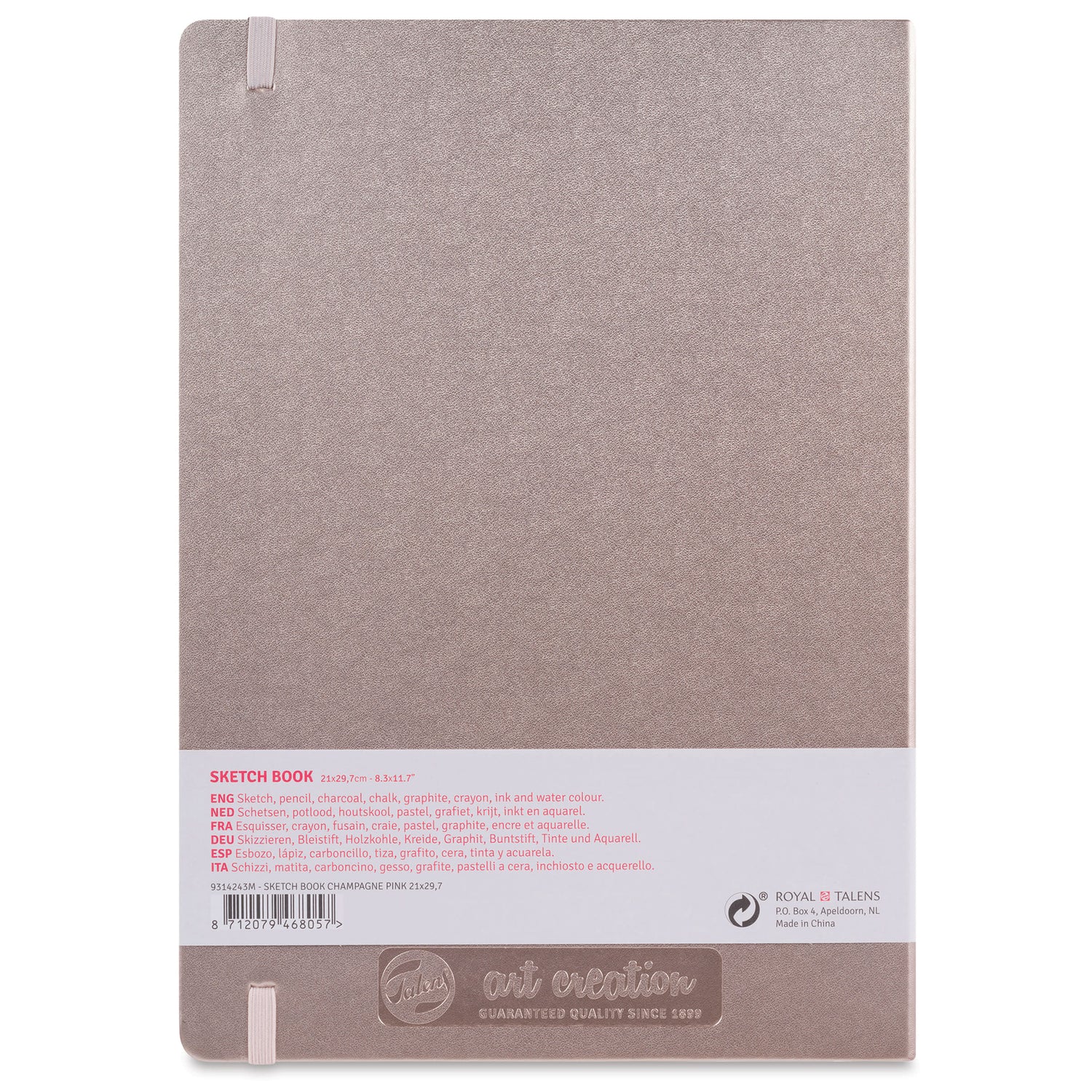 Cuaderno de bocetos 8,3" x 11,7" color champán rosado