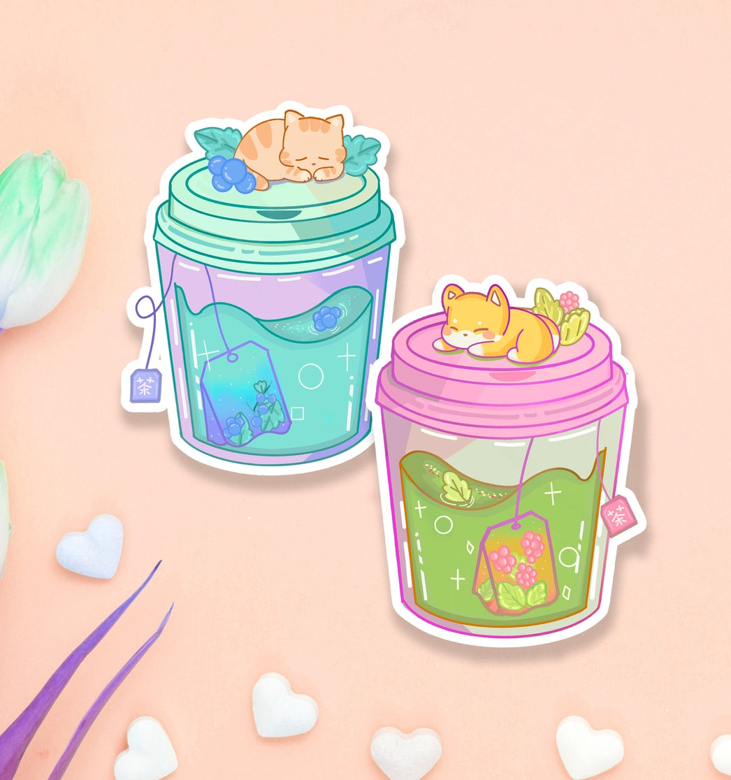Sleepy Dog Tea Sticker