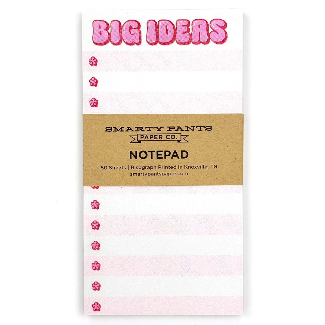 Your brain is a goldmine of brilliance, and this handmade risograph-printed notepad is here to capture every stroke of genius—whether it’s the next big invention, a groundbreaking novel, or just a reminder to text your mom back.

50 tear-off pages
4" x 7.5"
Magnet attached to back
60 lb text paper with brown chipboard backing
Risograph printed in Knoxville, TN
Packaged in a clear cellophane hanging bag&nbsp;