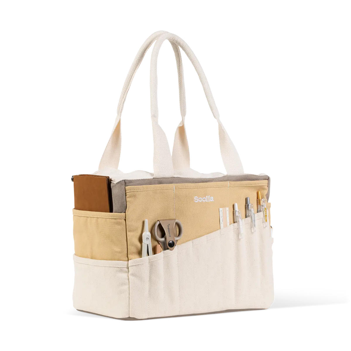 Soolla Studio Artist Bag - Driftwood

Your art is bold. Your bag should be too. The world's most loved art supply bag, pottery tool bag &amp; knitting project bag – backed by over 10,000 global artists!

✌️ 15 stunning colors ✌️

🌈 Over 30 Pockets Of Varying Sizes

🌈 Slanted Skinny Pockets : For your most-loved tools that beg for your attention (carving tools, knitting needles, crochet hooks

🌈&nbsp;Large Interior Storage + 2 interior pockets: Perfect for carrying glazes, knitting yarn, crochet supplies,