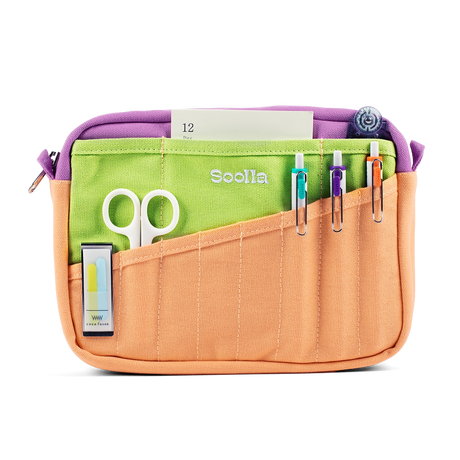 A compact carry-all pouch for artists, makers, and stationary lovers who appreciate a little order in their chaos. Structured enough to hold its form, soft enough to fit anywhere, and fully machine-washable for the days that get a little messy — your tools, pens, and creative essentials stay safe, visible, and ready wherever you go.

Inside, 20 pockets make space for art supplies, stationary essentials, and an A5 notebook, all secured by a smooth YKK zipper. Sized to fit within larger bags or carry on its o